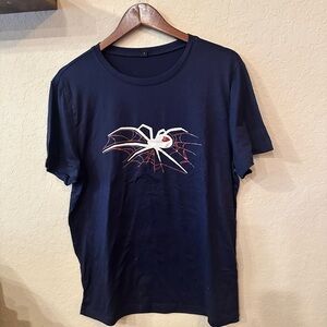 Navy Blue Spider Graphic T-Shirt